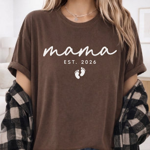 Första gången mamma Modernt manus Personlig Mama T Shirt