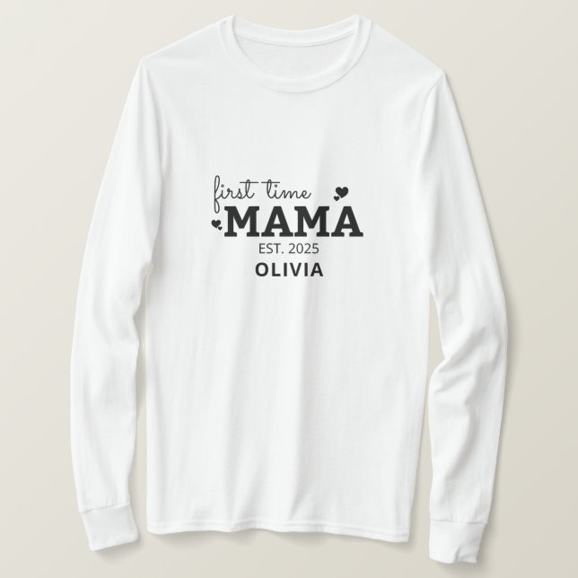 första gången mamma ny mamma mors dag-gåva t shirt (Design framsida)