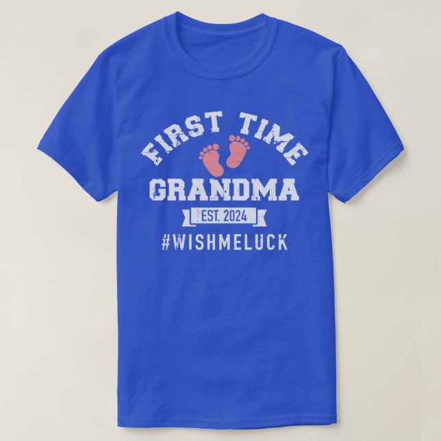 Första gången mormor 2024 önskar mig tur t shirt (Design framsida)