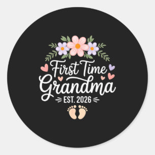 Första gången mormor 2026 Befordrad till mormor ig Runt Klistermärke