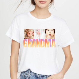 första gången mormor anpassad 3bild collage t shirt