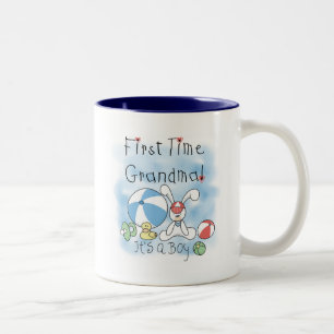 Första gången mormor från Boy Tshirts och Gifts Två-Tonad Mugg