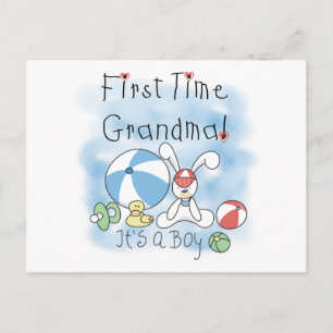 Första gången mormor från Boy Tshirts och Gifts Vykort