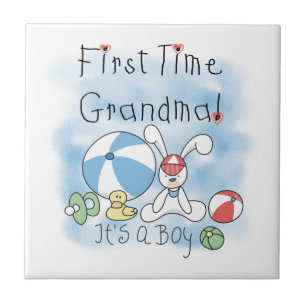 Första gången mormor på pojkgåvor kakelplatta