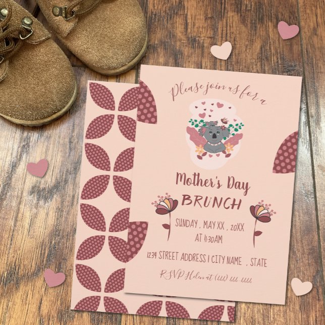 Första gången Mors dag-inbjudan till Brunch Inbjudningar (Skapare uppladdad)