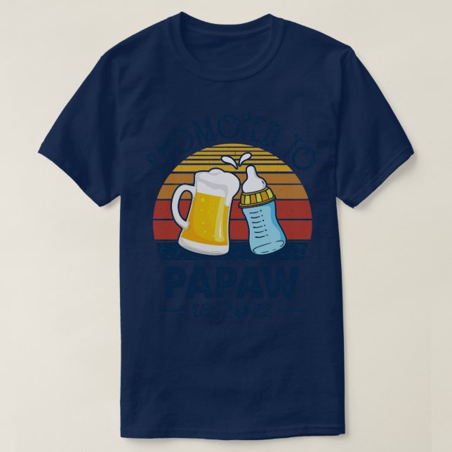 Första gången Papaw befordrades till Papaw 2022 Fa T Shirt (Design framsida)