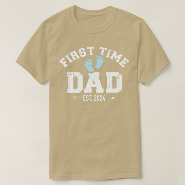 Första gången pappa 2024-gravidens meddelande t shirt (Design framsida)