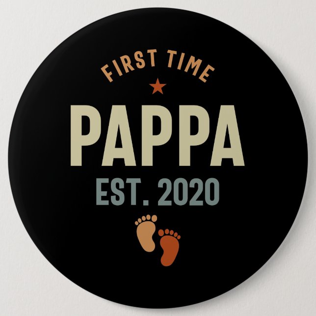 Första gången pappa Est 2020 pappa Gift Knapp (Framsida)