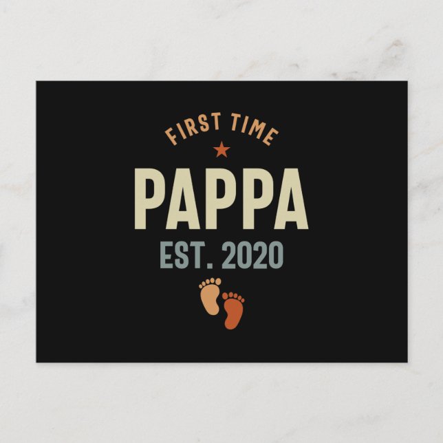 Första gången pappa Est 2020 pappa Gift Vykort (Framsida)