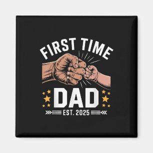 Första gången Pappa Est 2025 Fist Bump New Pappa F Magnet