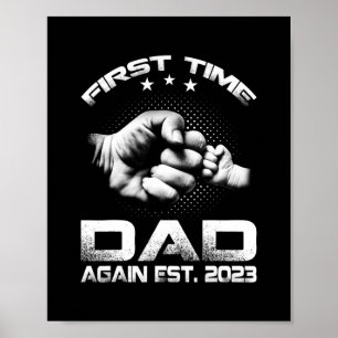 Första gången Pappa igen Est 2023 Lustigt Fars dag Poster