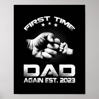 Första gången Pappa igen Est 2023 Lustigt Fars dag Poster