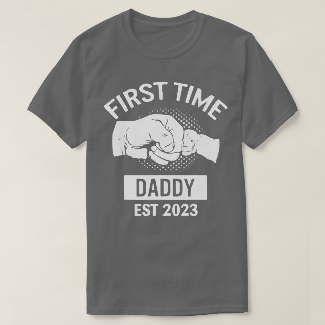 Första gången pappa New Pappa Est 2023 Shirt Far D T Shirt (Design framsida)