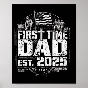 Första gången pappa patriotiskt kristet kors vinta poster