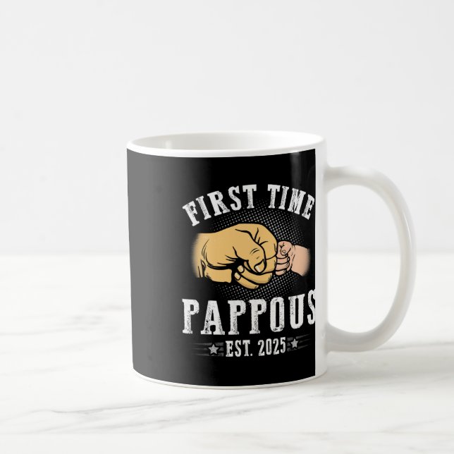 Första gången Pappous Est 2025 Fars dag Soon-B Kaffemugg (Höger)