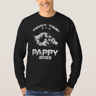 Första gången Pappy Est 2023 Funny Fars dag T Shirt
