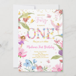 Första Golden Fairy Birthday Inbjudningar