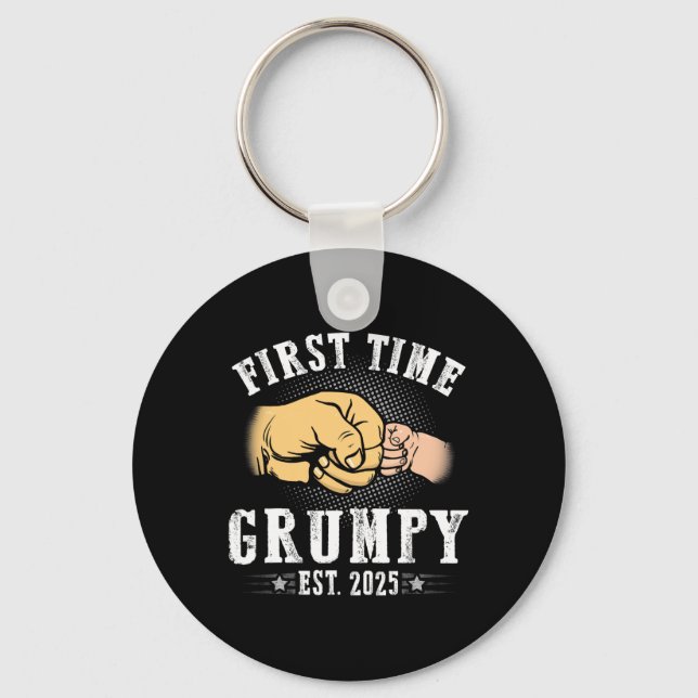 Första grumpy Est 2025 Fars dag snart till Nyckelring (Framsida)