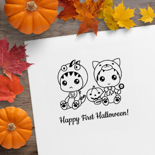 Första Halloween Baby Katt Drakdräkt Stämpel