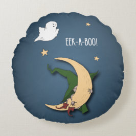Första Halloween Baby Peek A Boo Witch med Ghost Rund Kudde