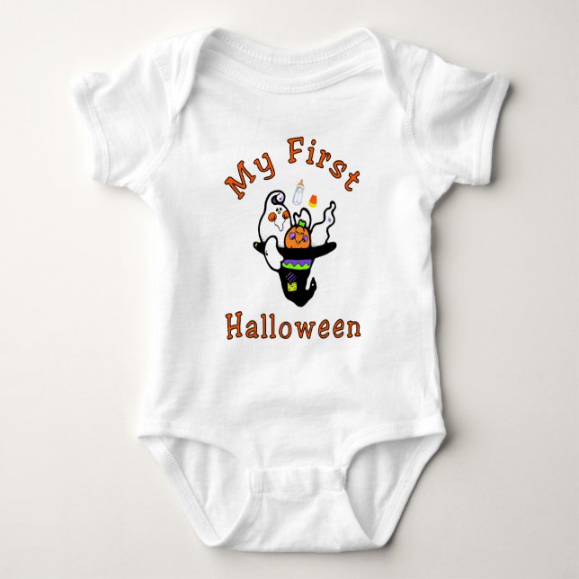 Första Halloween babyT-tröja Tee Shirt (Framsida)