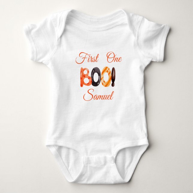 Första Halloween Birthday Little Boo Infant T-shir T Shirt (Framsida)