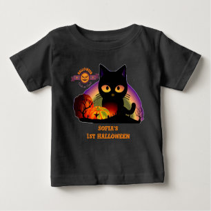 Första Halloween Black Cat Småbarn T Shirt
