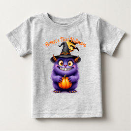 Första Halloween Cute Monster Anpassa Namn T Shirt