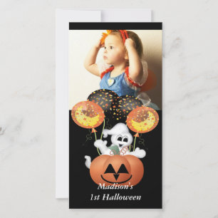 Första Halloween-fotokort Julkort