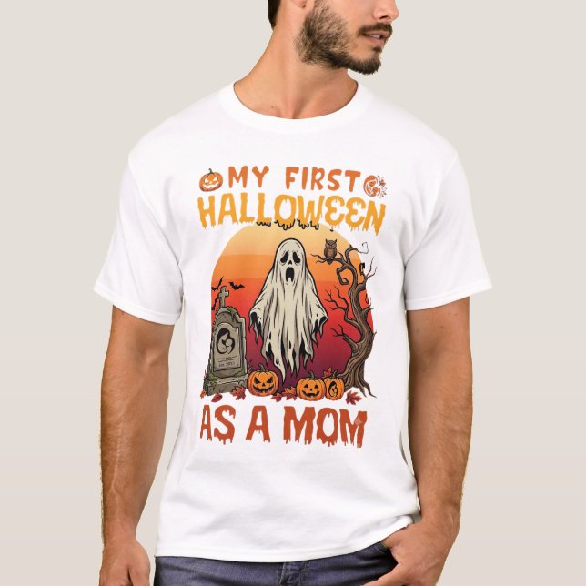 Första Halloween Mamma Spök Gravsten Pumpa_1 T Shirt (Framsida)
