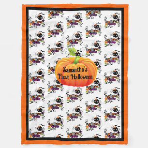 Första Halloween personalize Namn Cute Baby Ull Fleecefilt