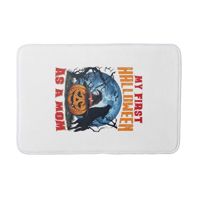 Första Halloween som mamma Pumpkin Wolf Moon_1 Badrumsmatta (Framsidan)