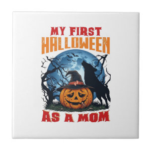 Första Halloween som mamma Pumpkin Wolf Moon_1 Kakelplatta