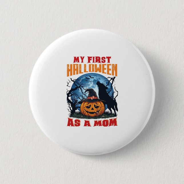 Första Halloween som mamma Pumpkin Wolf Moon_1 Knapp (Framsida)