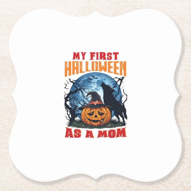 Första Halloween som mamma Pumpkin Wolf Moon_1 Underlägg Papper (Framsida)