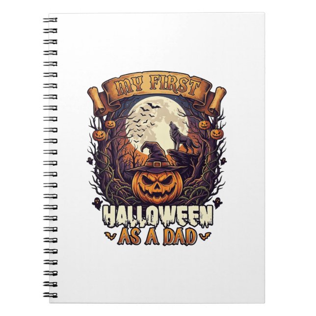 Första Halloween som pappagurka varg måne_1 Anteckningsbok (Framsidan)