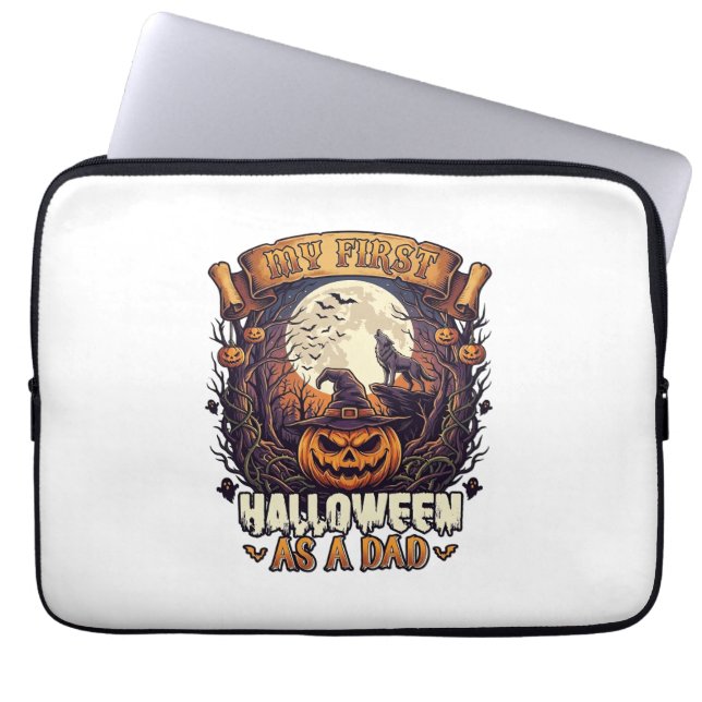 Första Halloween som pappapumpa vargmåne_1 Laptop Fodral (Framsidan)