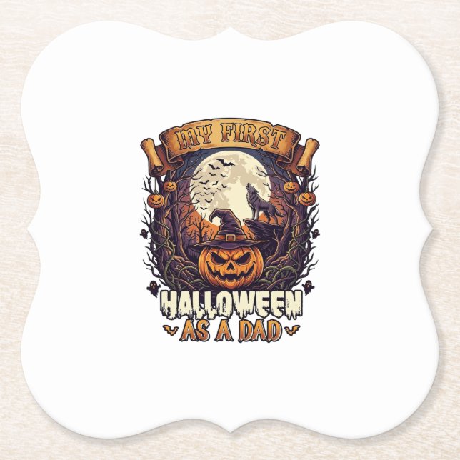 Första Halloween som pappapumpa vargmåne_1 Underlägg Papper (Framsida)