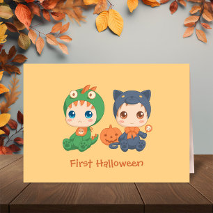 Första Halloween Spädbarn Black Cat Dragon Costume Kort