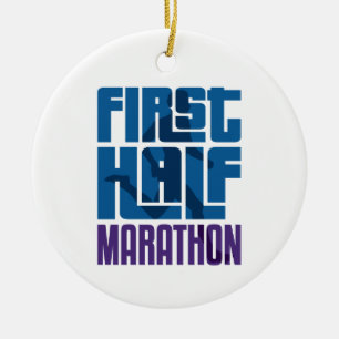 Första halvan Marathon 13,1 miles Julgransprydnad Keramik