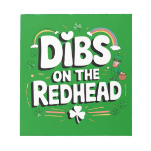 Första handske på rödhårig rolig St. Patrick's Day Anteckningsblock