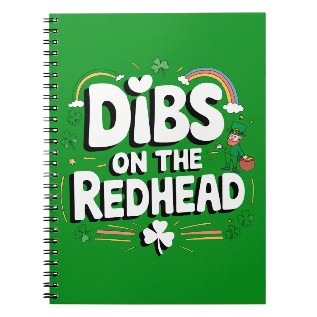 Första handske på rödhårig rolig St. Patrick's Day Anteckningsbok (Framsidan)