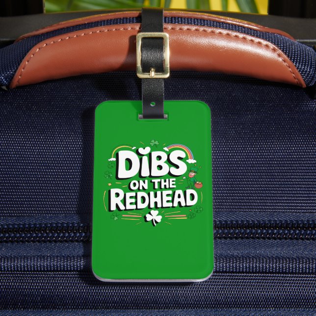 Första handske på rödhårig rolig St. Patrick's Day Bagagebricka (Framsida Insitu 2)