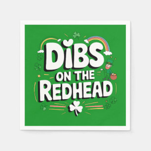 Första handske på rödhårig rolig St. Patrick's Day Pappersservett