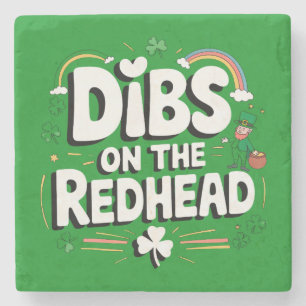 Första handske på rödhårig rolig St. Patrick's Day Stenunderlägg