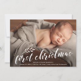 Första handskriven Baby-foto i julhandskriften Julkort