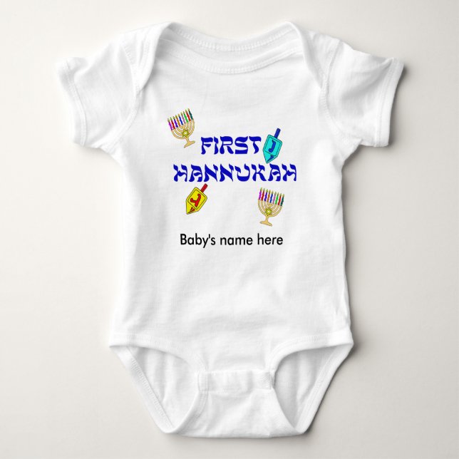 Första Hannukah skräddarsy T-tröja Tee Shirt (Framsida)
