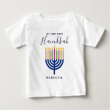 Första Hanukkah med stearinljus