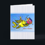 Första Hanukkah var en rolig söt fisk med styrkort Helgkort<br><div class="desc">LYCKLIG 1ST HANUKKAH är ett lustigt, sött och roligt färgstarkt hälsningskort. Sparky gult-fisken håller en dröm och bär ett ljus som krona :) Det är ett perfekt kort för en Perfekt Hanukkah. Det här fantastiska kortet har matchande presenter som porträtt, Fridge magnet, Tea/Kaffe koppar, Stickers T-shirts och mycket annat. Önskar...</div>