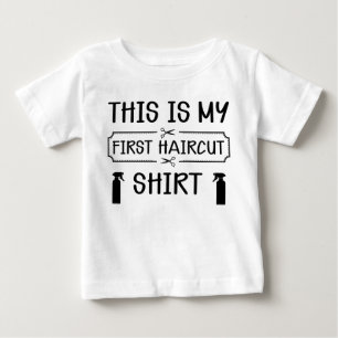 första hårklippssovenir t shirt